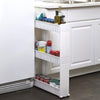 SLIM SLIDE OUT KITCHEN TROLLEY BATHROOM RACK HOLDER STORAGE SHELF ON WHEELS