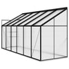 Half Walk-in Greenhouse Alu with Base Frame Lean to Wall Grow House Garden Shed