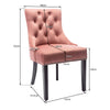 Kitchen Dining Chair Breakfast Padded Seat Makeup Chair High Back Velvet Pink UK