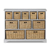 White Chest of Drawers Basket Storage Unit Wooden Cabinet Assembled TETBURYchest