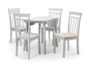 COAST WHITE/GREY DROPLEAF DINING TABLE & CHAIRS KITCHEN DINING ROOM FURNITURE