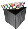 Single Folding Storage Pouffe Cube Foot Stool Seat Ottoman Footstool Toy Box