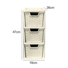 3 Drawer Medium Rattan Tower Units in Black, Slate Grey, Cream & Mushroom
