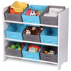 Wooden Storage Unit With 9 Baskets Toy Organiser Storage Unit Non Woven Baskets
