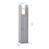 Grey/Bamboo Wooden Bathroom Cabinet Shelf Cupboard Storage Unit Free Standing