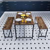 Dining Table and Chairs Bench Seat Set 4 Seater Vintage Home Kitchen Dining Room
