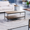 Industrial Coffee Table Wooden Shelf Sofa Side End Display Living Room Furniture