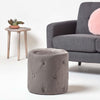 Luxury Footstool Upholstered Buttoned Velvet Pouffe 40 cm Tall