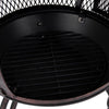 Steel Chiminea Large Fire Pit Garden Outdoor Patio BBQ Heater 110cm Black & Gold