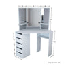 Corner Dressing Table 3 Mirror 5 Drawers Desk Set & Small Stool Black White Grey