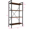 Bookcase | 4 Shelves Ladder Standing Wall Unit Oak Wooden Corner Storage Shelf