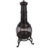 Steel Chiminea Large Fire Pit Garden Outdoor Patio BBQ Heater 110cm Black & Gold