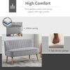 Modern Double Seat Sofa w/ Wood Frame Foam Padding High Back Comfortable