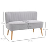 Modern Double Seat Sofa w/ Wood Frame Foam Padding High Back Comfortable