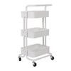3 Tier Slim Kitchen Storage Trolley Cart Rack Tray Shelf Rolling Wheel W/ Handle