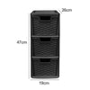 3 Drawer Medium Rattan Tower Units in Black, Slate Grey, Cream & Mushroom