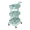 3 Tier Slim Kitchen Storage Trolley Cart Rack Tray Shelf Rolling Wheel W/ Handle