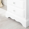 Romance Tallboy. White narrow chest with 5 drawers and crystal handles.ASSEMB