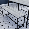 Dining Table and Chairs Bench Seat Set 4 Seater Vintage Home Kitchen Dining Room
