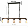 Vintage Industrial Ceiling Pendant Light Steampunk Pipe 5Way Hanging Retro Lamp