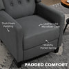 Button Tufted Recliner Chair, Microfibre Cloth Reclining Armchair
