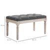 Accent Bench Tufted Upholstered Foot Stool Linen-Touch Ottoman for Bedroom