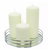 Silver Mirror Glass Metal Candle Plate Holder - Vanity Tray Perfume Display