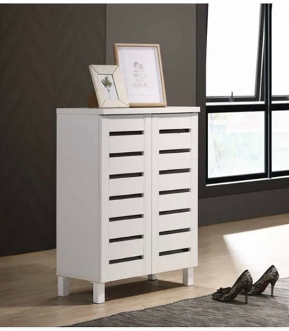 2 tier Shoe cabinet Hallway Shoe Storage bench Unit Cupboard Grey