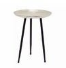 Contemporary Round Silver Side Table | Occasional Living Room End Table