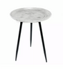 Contemporary Round Silver Side Table | Occasional Living Room End Table