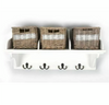 Wicker Storage Unit With 3 Baskets And Coat Hook Hangers