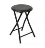 Round Folding Padded Stools Office Kitchen Breakfast Stools Metal Frame Black