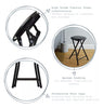 Round Folding Padded Stools Office Kitchen Breakfast Stools Metal Frame Black