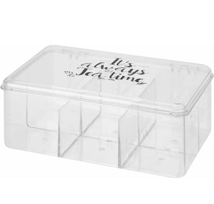Tea Box with 6 Storage Compartments ~ Tea Chest Storage Box Kitchen Organiser