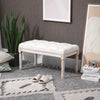 Accent Bench Tufted Upholstered Foot Stool Linen-Touch Ottoman for Bedroom