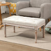Accent Bench Tufted Upholstered Foot Stool Linen-Touch Ottoman for Bedroom