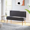 Modern Double Seat Sofa w/ Wood Frame Foam Padding High Back Comfortable