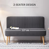 Modern Double Seat Sofa w/ Wood Frame Foam Padding High Back Comfortable