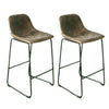 2 PACK INDUSTRIAL STYLE BAR STOOLS MODERN SEATING PADDED LEATHER LOOK STOOL CAFE