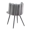 Modern Home Dining Chairs Soft Velvet Petal Backrest Dresser Chair Grey / Pink