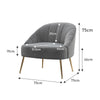 Single Seat Upholstered Bucket Back Armchair Accent Tub Oyster Velvet Sofa Chair