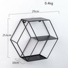 Hexagon Metal Wall Shelves Storage Display Shelf Home Office DIY Show UK