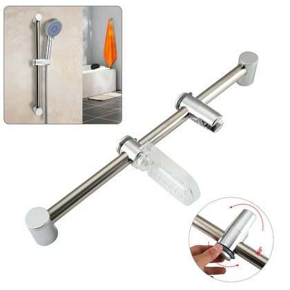 Perfect Chrome Shower Kit Adjustable Slider Riser Rail Bar Bracket with Fitting