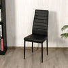 Set of 6 Dining Chairs Padded Seat High Back Dining Side Chairs PVC Leather