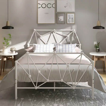 NEW 4FT Double 5FT King Size Metal Bed Frame Black Hospital Style Double Beds UK