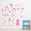 Macaron Bear Wall Stickers for Kids Children Bedroom Decal Decorations UK Seller