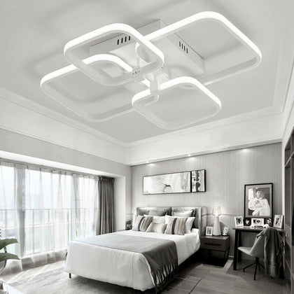 4 Head LED Ceiling Light Modern Living Room Bedroom Pendant Chandelier Lamp UK