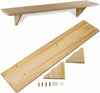 Large Natural Wood Wooden Shelf Storage Unit Stand & Fittings Wall Mounted 3 FT