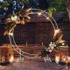 Heavy Duty Raised 2-Legs Base Round Metal Wedding Arch Backdrop Stand Stage Show