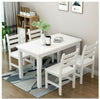 Modern Solid Wooden White Dining Table and 4 Chairs Set Home Kitchen Furniture